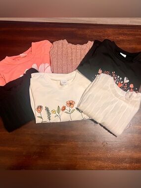 Girls 2–3T Long Sleeve Tops Bundle (6 Pieces) – Floral & Basics